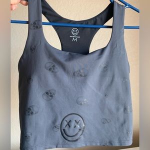 Salty Savage Skull Print Racerback Sports Bra